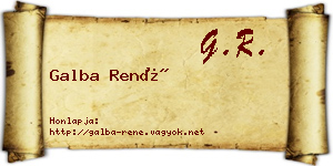 Galba René névjegykártya